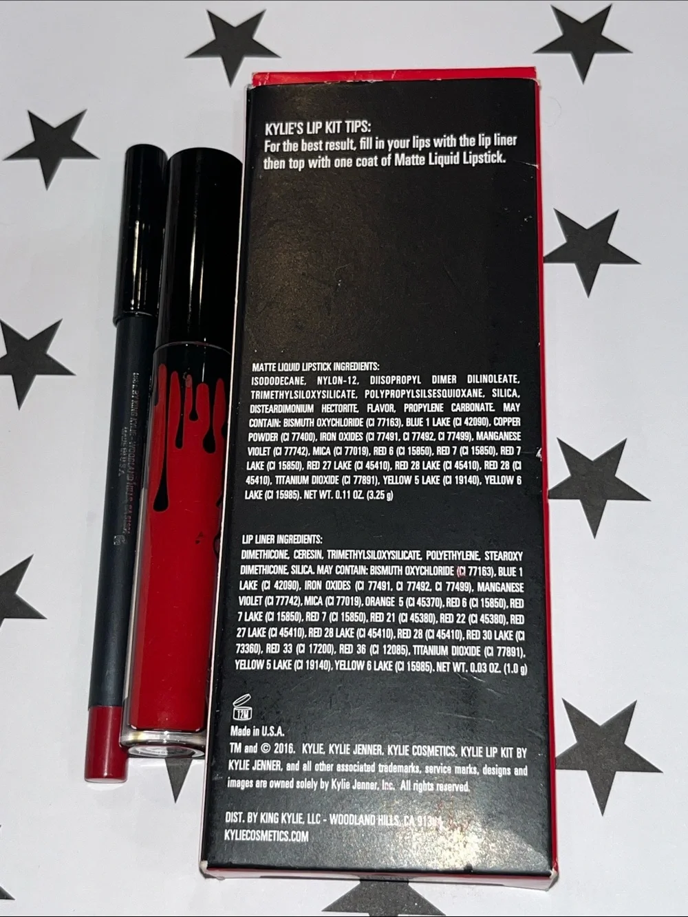 Kylie cosmetics duo matte liquid lipstick & lip liner set new in box